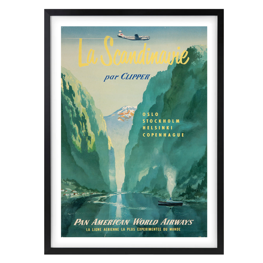 Wall Art's La Scandinavie Per Clipper Large 105cm x 81cm Framed A1 Art Print