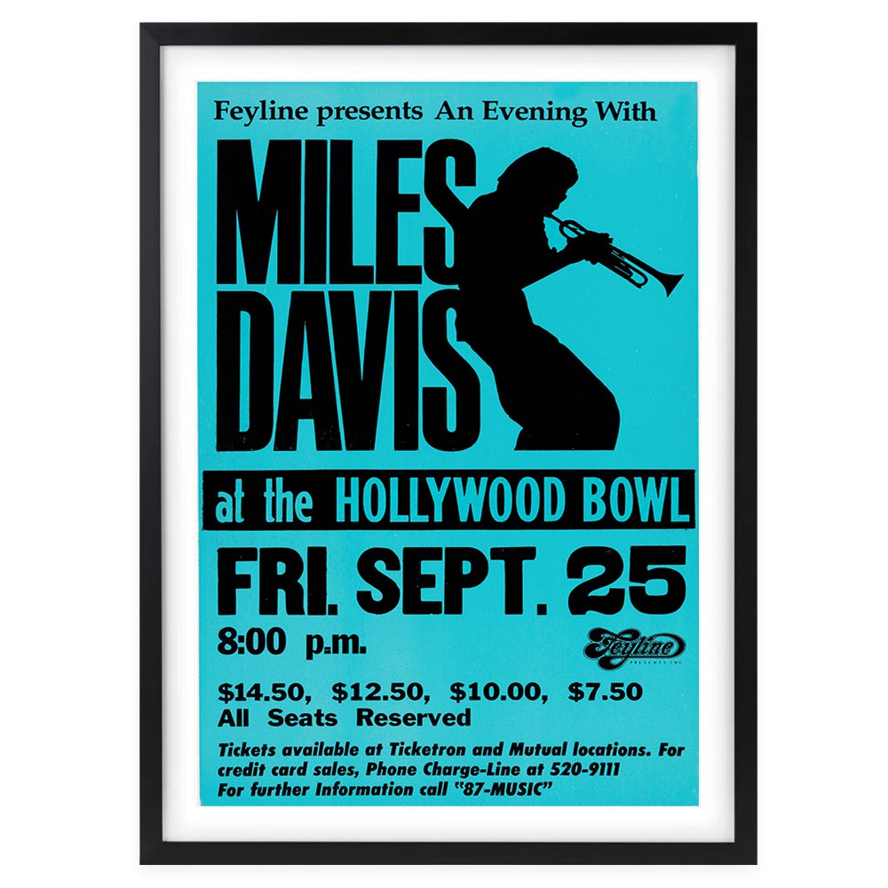 Wall Art's Miles Davis - Hollywood Bowl - 1981 Large 105cm x 81cm Framed A1 Art Print