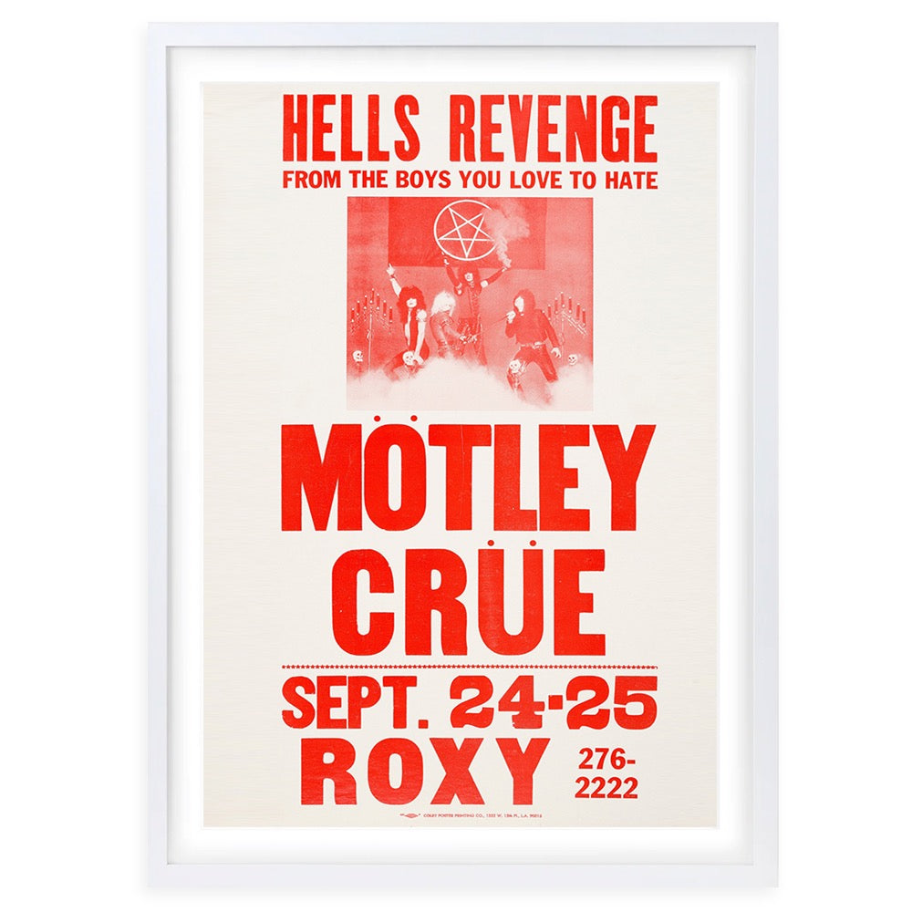 Wall Art's Motley Crue - Roxy - 1982 Large 105cm x 81cm Framed A1 Art Print