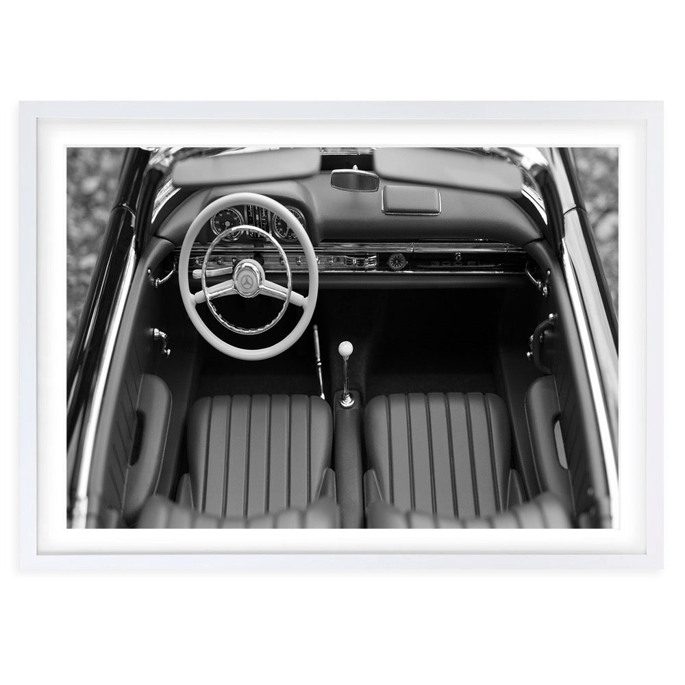 Wall Art's Mercedes Benz Retro Car Large 105cm x 81cm Framed A1 Art Print