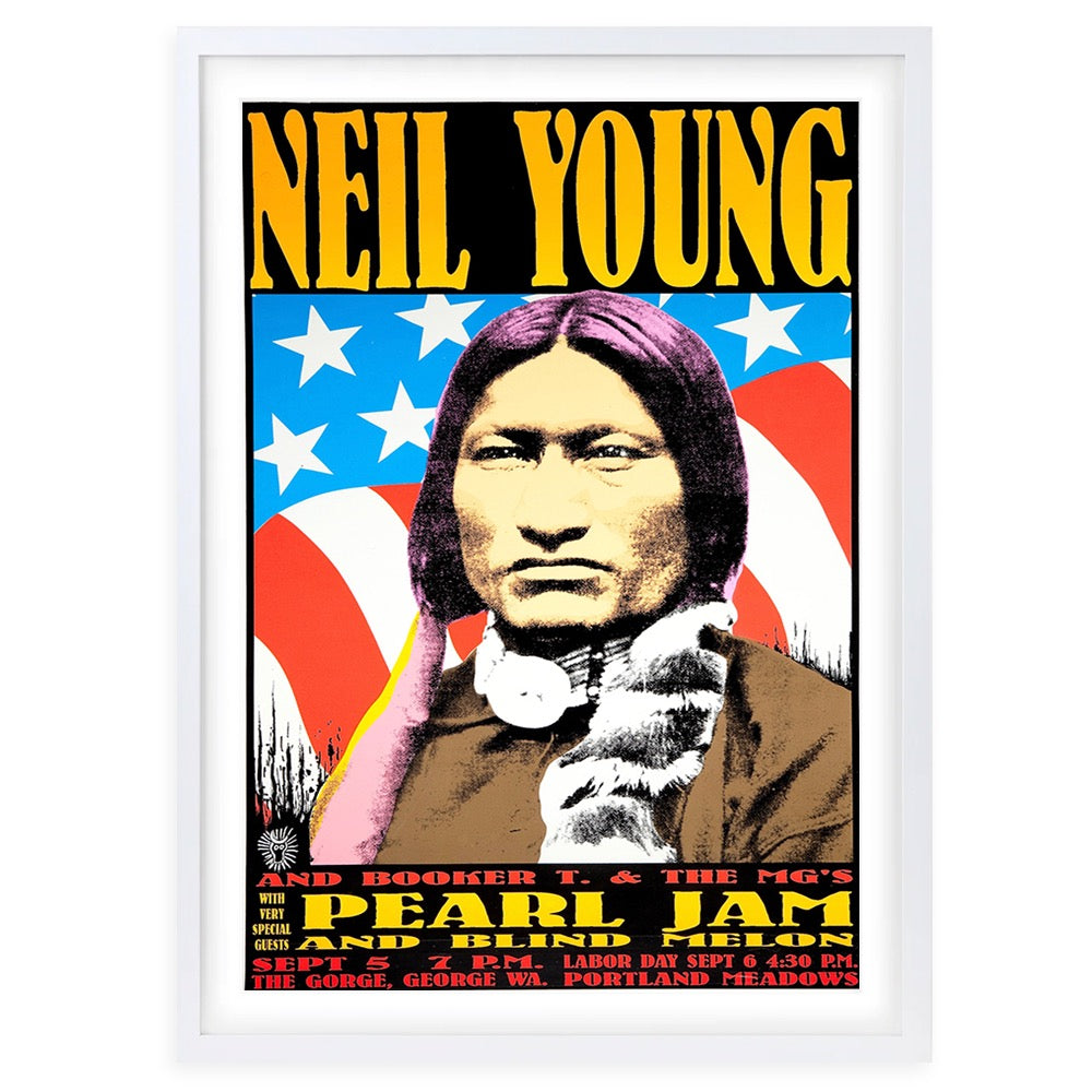 Wall Art's Neil Young - Pearl Jam - 1993 Large 105cm x 81cm Framed A1 Art Print