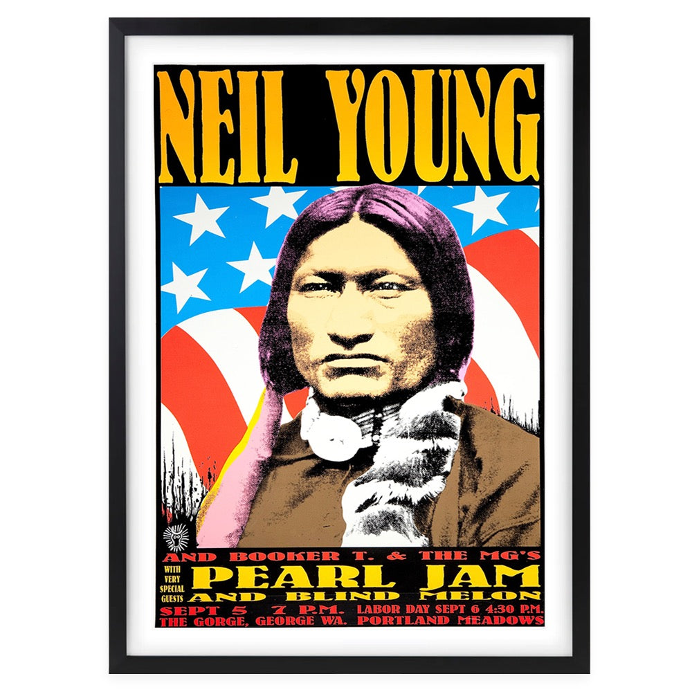 Wall Art's Neil Young - Pearl Jam - 1993 Large 105cm x 81cm Framed A1 Art Print