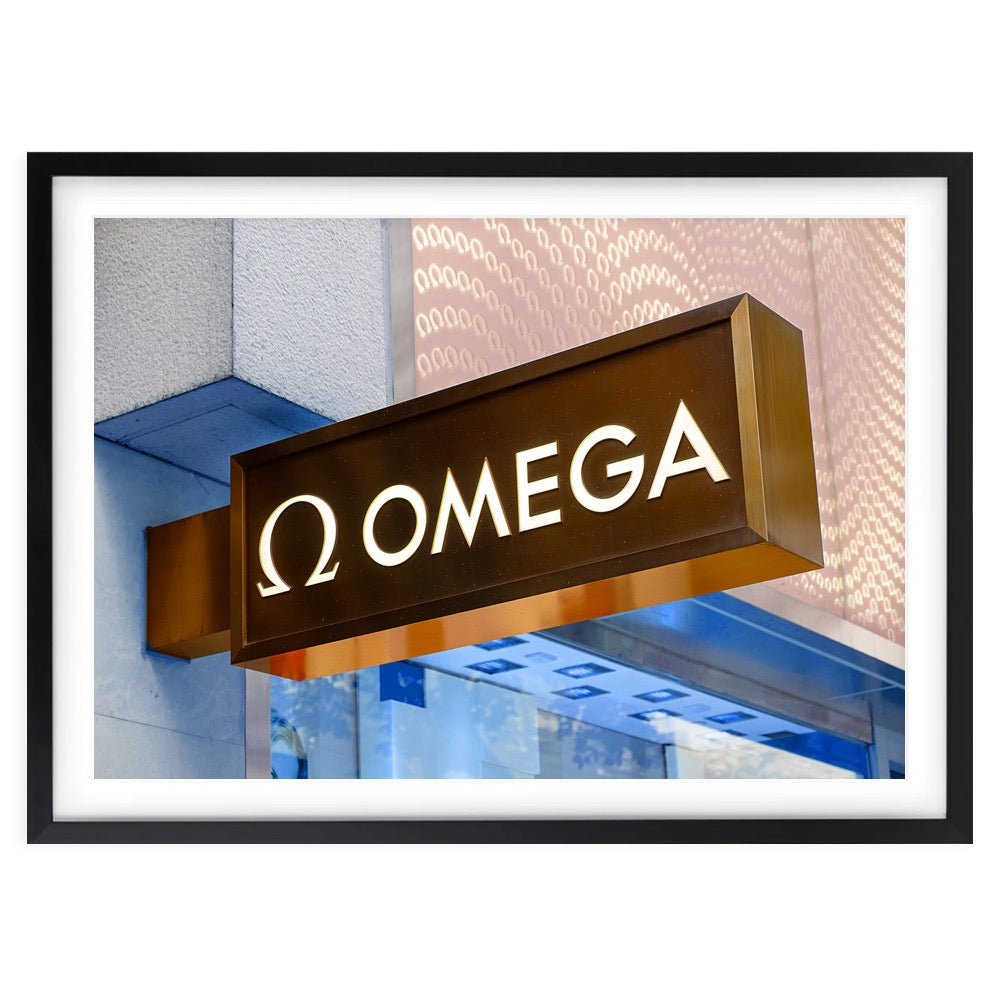 Wall Art's Omega Sign Large 105cm x 81cm Framed A1 Art Print