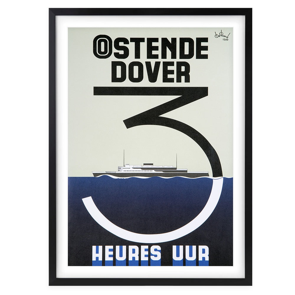 Wall Art's Ostende Dover Large 105cm x 81cm Framed A1 Art Print