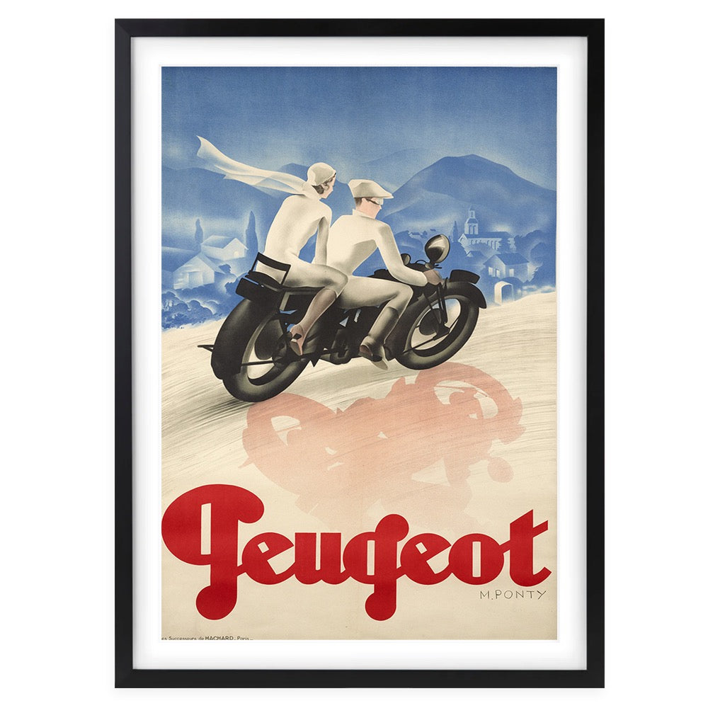 Wall Art's Peugeot Motorbike Large 105cm x 81cm Framed A1 Art Print