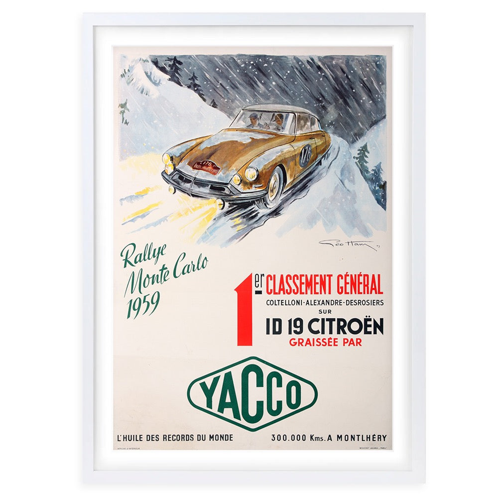 Wall Art's Rally Monte Carlo Citroen 1959 Large 105cm x 81cm Framed A1 Art Print