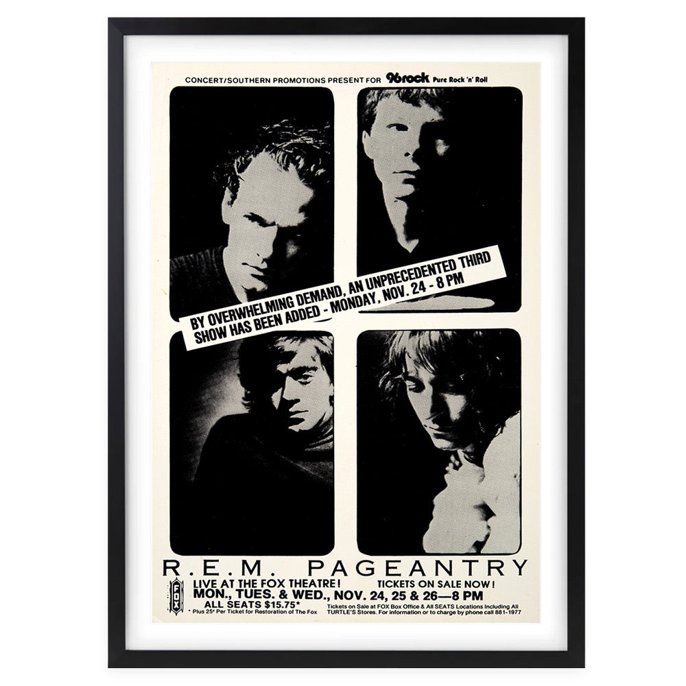 Wall Art's R.E.M. - Pageantry - 1986 Large 105cm x 81cm Framed A1 Art Print