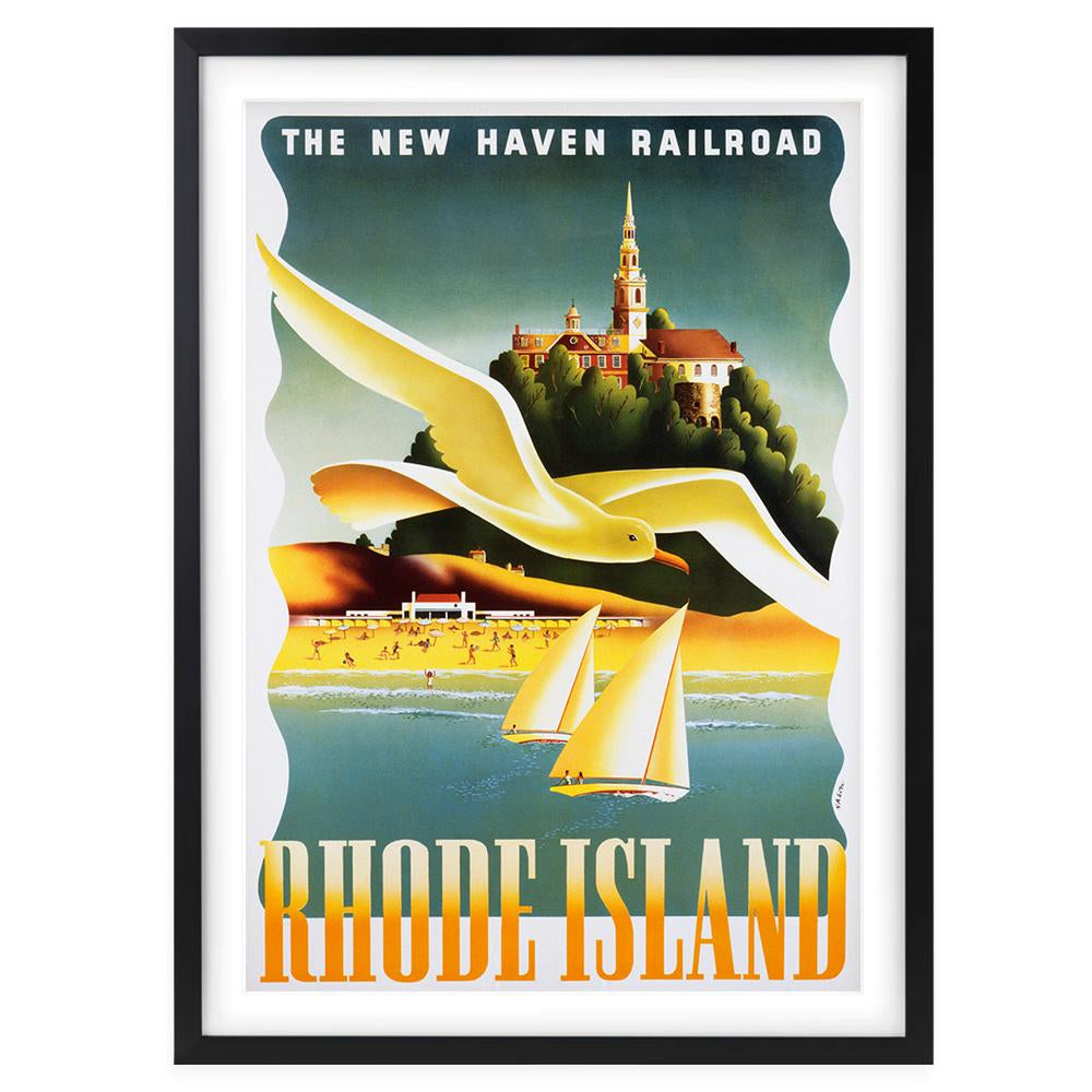 Wall Art's Rhode Island New Haven Railroad Large 105cm x 81cm Framed A1 Art Print