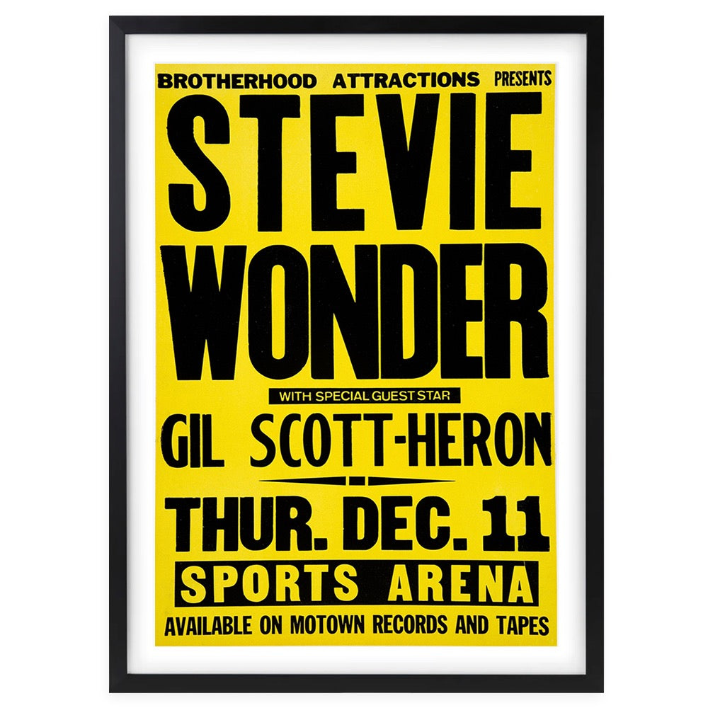 Wall Art's Stevie Wonder - Sports Arena - 1980 Large 105cm x 81cm Framed A1 Art Print