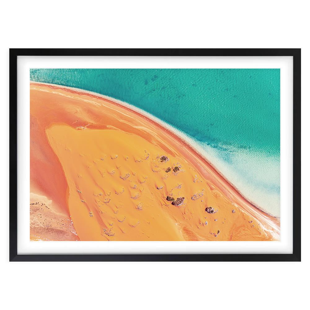 Wall Art's Shark Bay Sand Dunes Large 105cm x 81cm Framed A1 Art Print