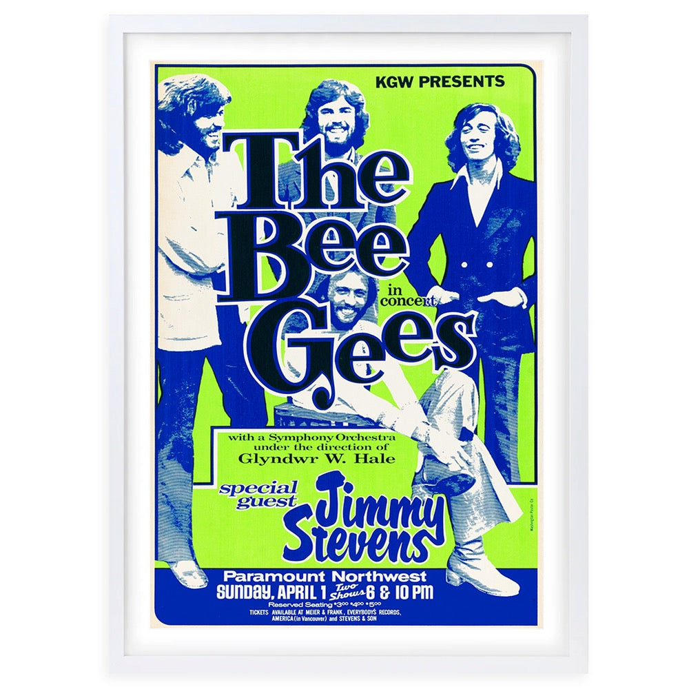 Wall Art's The Bee Gees - Jimmy Stevens - 1973 Large 105cm x 81cm Framed A1 Art Print