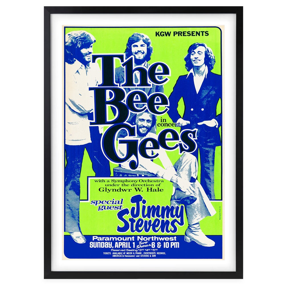 Wall Art's The Bee Gees - Jimmy Stevens - 1973 Large 105cm x 81cm Framed A1 Art Print