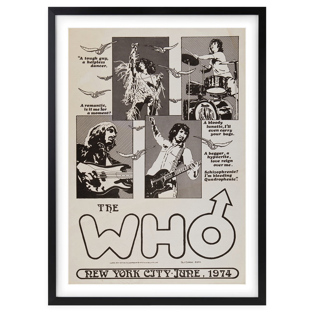 Wall Art's The Who - New York - 1974 Large 105cm x 81cm Framed A1 Art Print