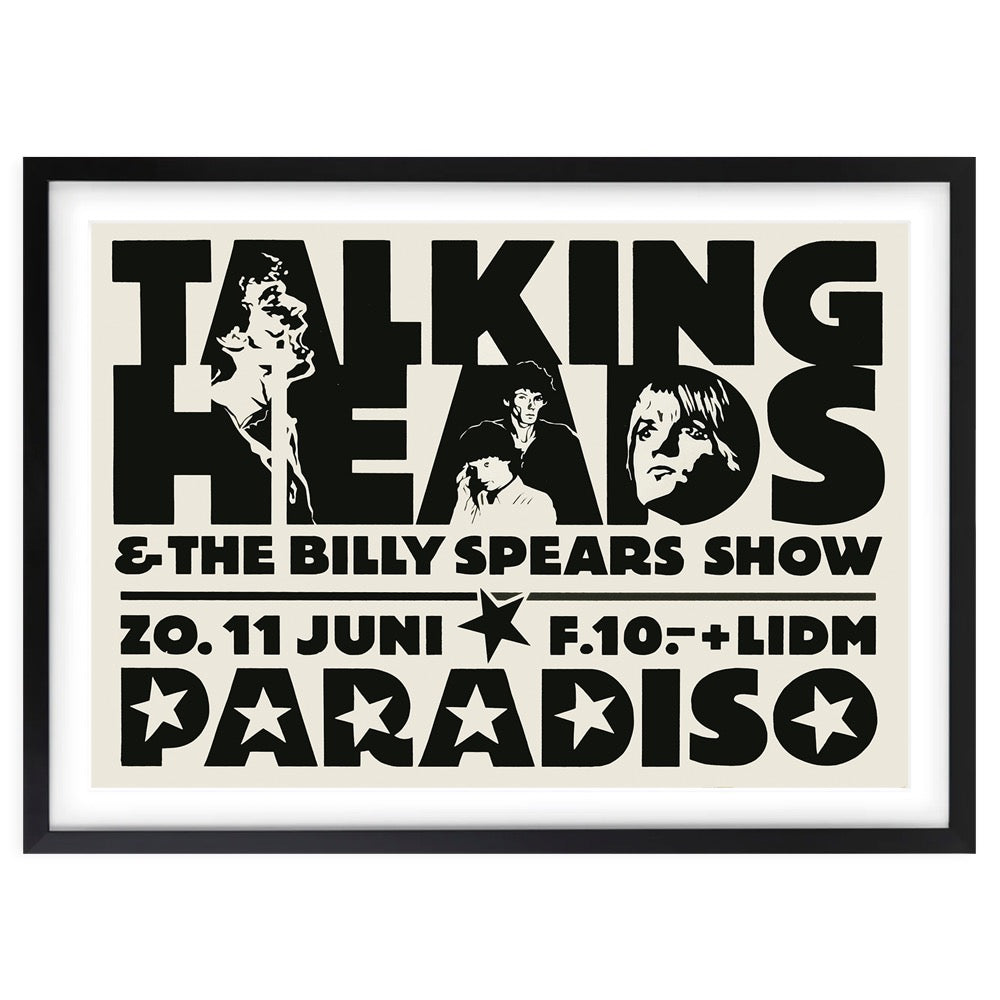 Wall Art's Talking Heads - Billy Spears - 1977 Large 105cm x 81cm Framed A1 Art Print