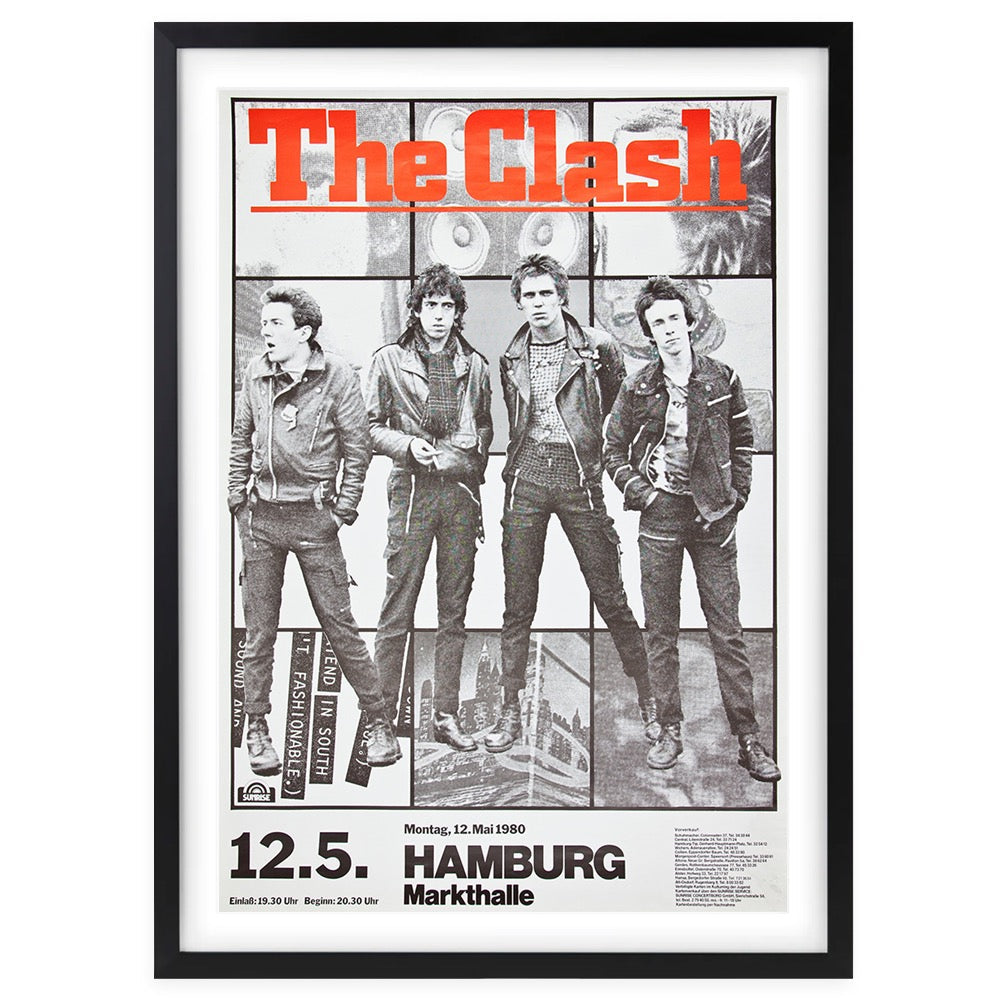 Wall Art's The Clash - Hamburg - 1980 Large 105cm x 81cm Framed A1 Art Print