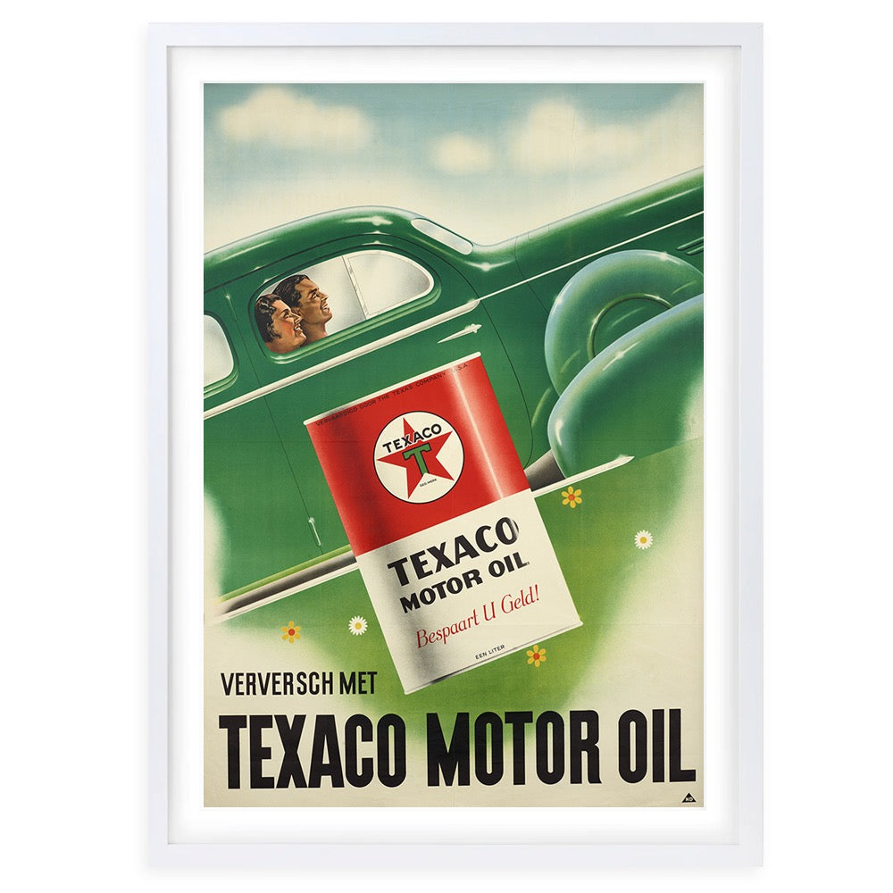 Wall Art's Texaco Motor Oil Large 105cm x 81cm Framed A1 Art Print