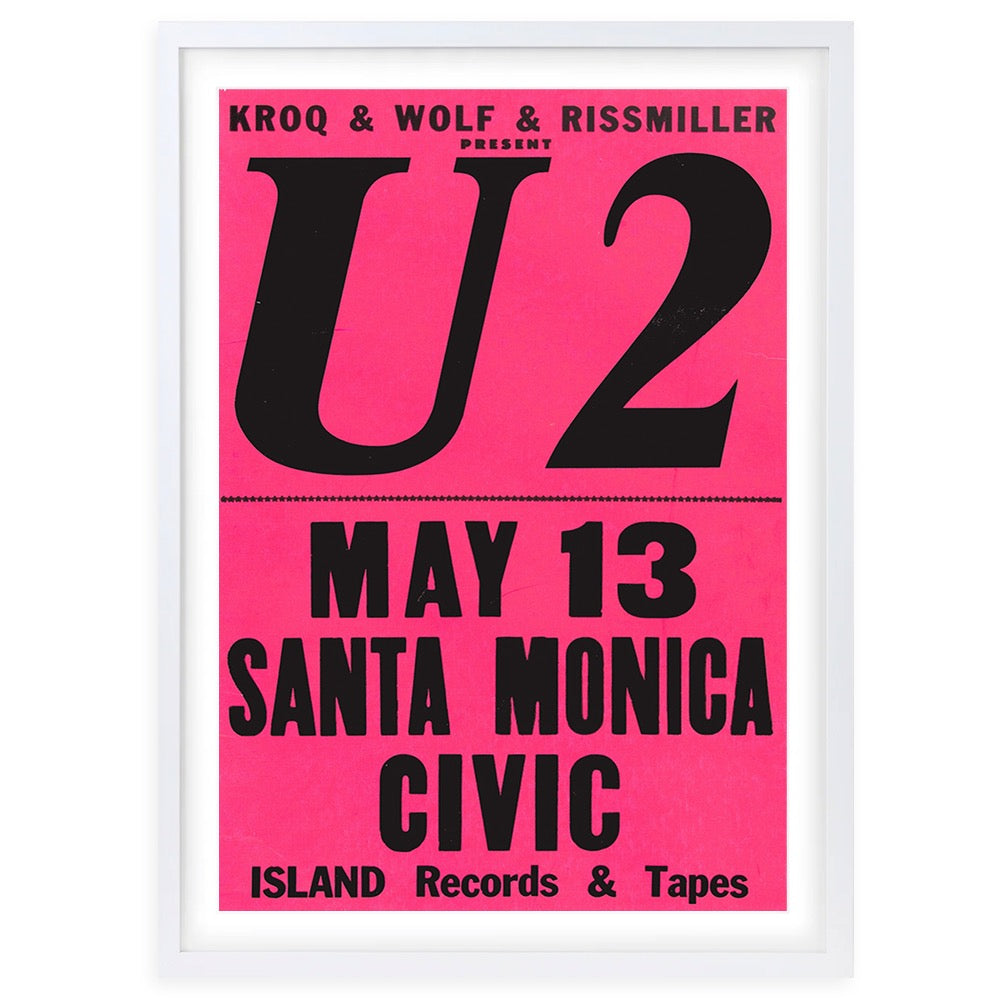 Wall Art's U2 - Santa Monica Civic - 1981 Large 105cm x 81cm Framed A1 Art Print