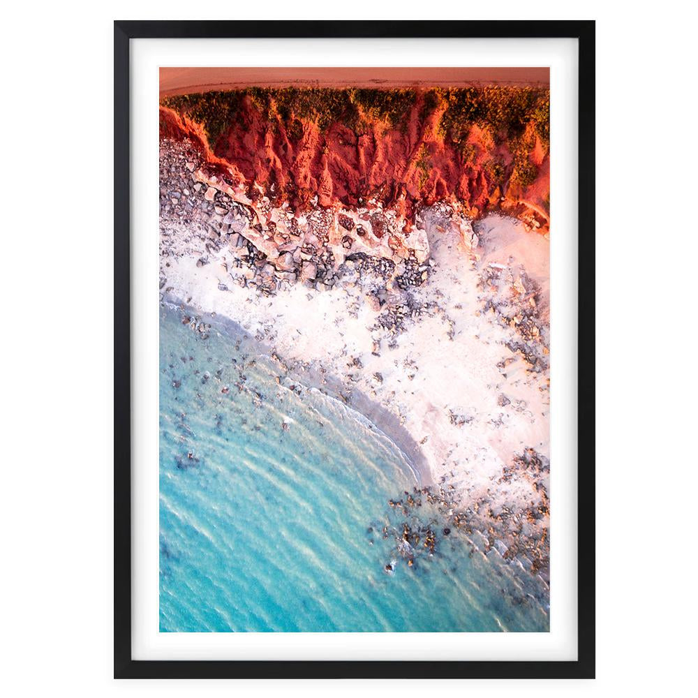 Wall Art's Western Red Rocks Aerial Large 105cm x 81cm Framed A1 Art Print