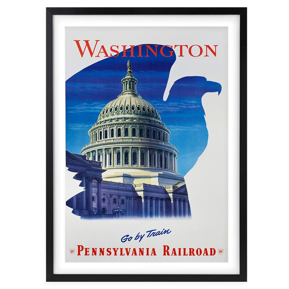 Wall Art's Washington Pennsylvania Railroad Large 105cm x 81cm Framed A1 Art Print