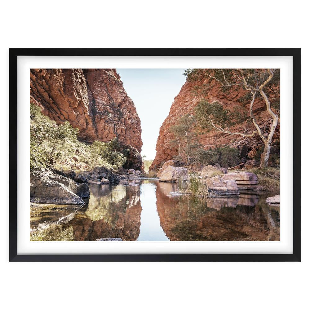 Wall Art's West Macdonnell Ranges River Large 105cm x 81cm Framed A1 Art Print