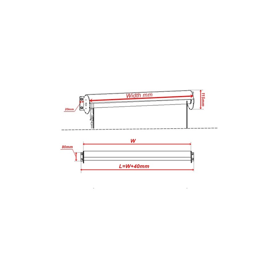 Outdoor Roller Blind Sun Screen Awning With Aluminium Hood 1.8,