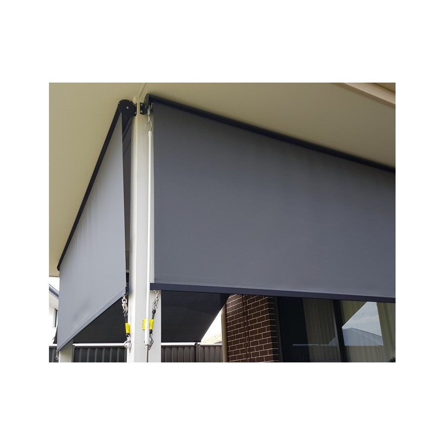 Outdoor Roller Blind Sun Screen Awning With Aluminium Hood