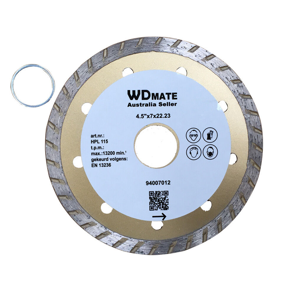 115mm Dry Wet Turbo Diamond Circular Saw Blade 4.5" Cutting Disc 20/22.3mm Tile