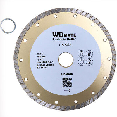 180mm Diamond Turbo Dry Wet Circular Saw Disc Cutting Blade 7*2.4mm 7" 25.4mm