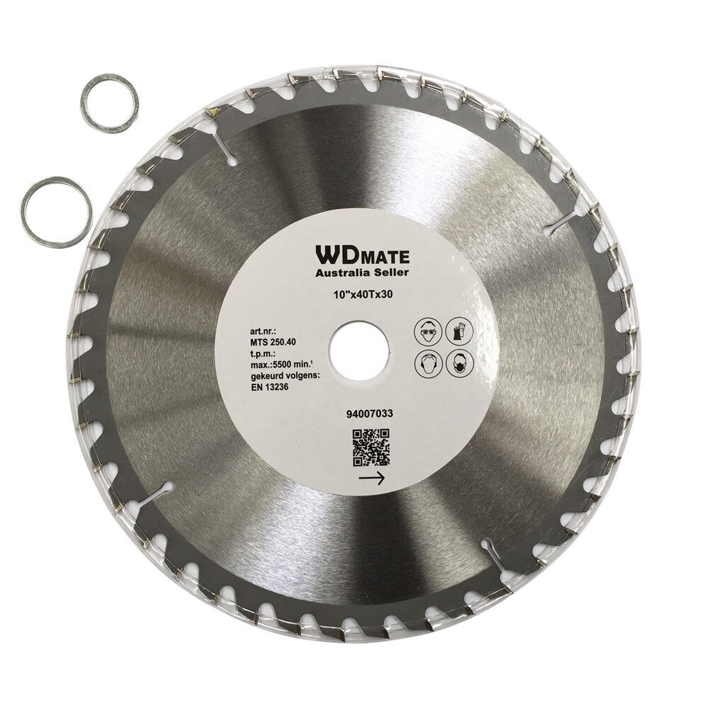 2x 250mm 40T Wood Cutting Circular Saw Blade Disc 10" TCT Wheel Timber ATB Sharp