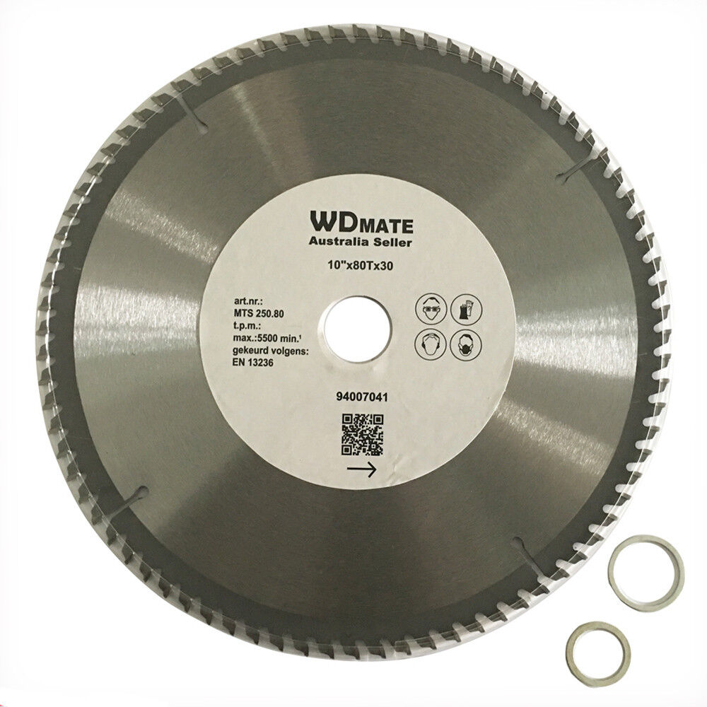 2x 250mm 80T Circular Saw Blade Cutting Disc TCG Sharp Alloy Plastic 20/25/30mm