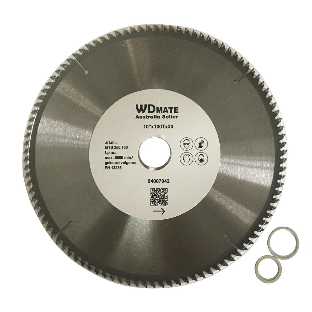 250mm Aluminium Plastic Circular Saw Blade Saw Cutting Disc 100T 10" 30/25.4TCT