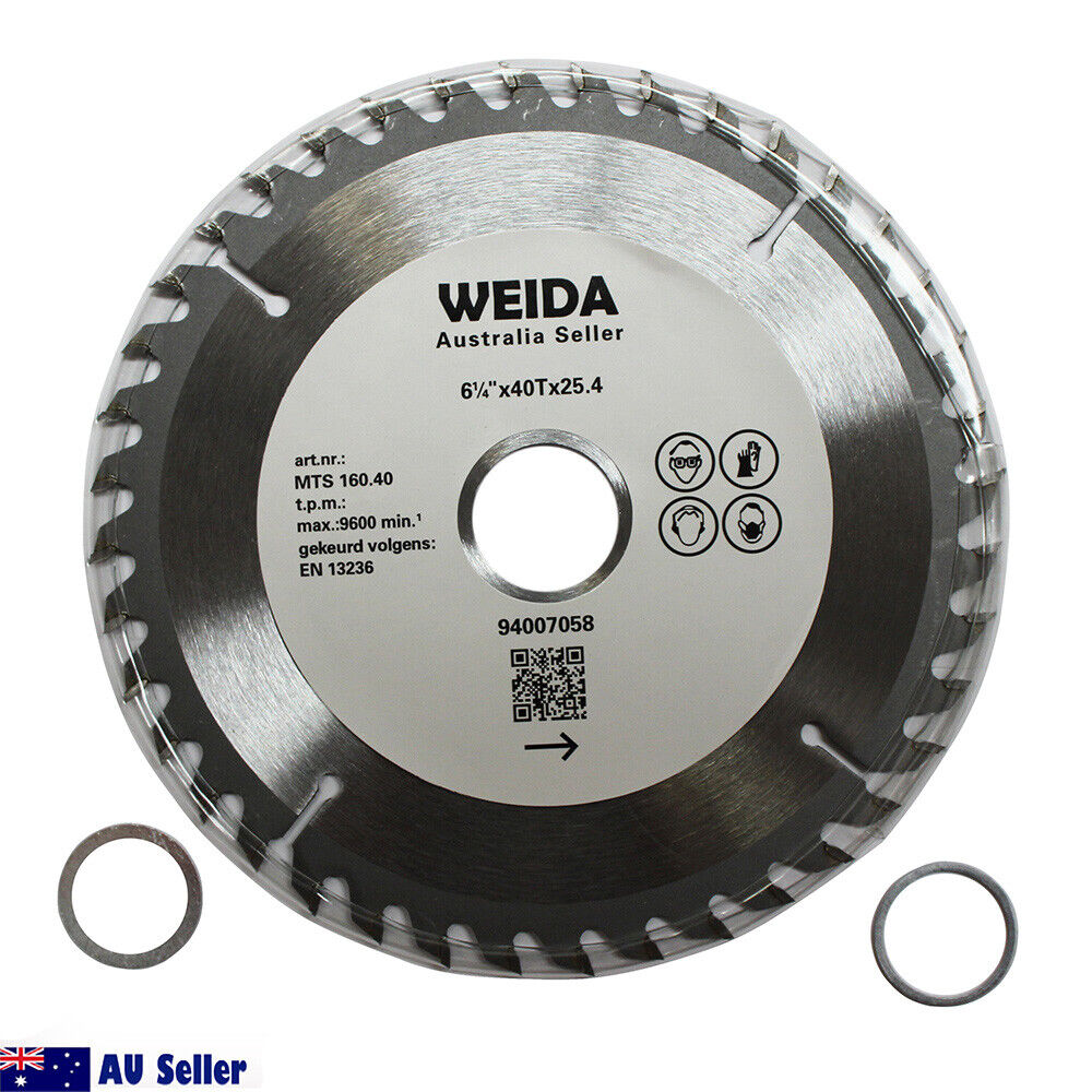 3x Wood Circular Saw Blade 160mm 40T Cutting Disc 6-1/4" Bore 25.4/22.2mm K2.5mm