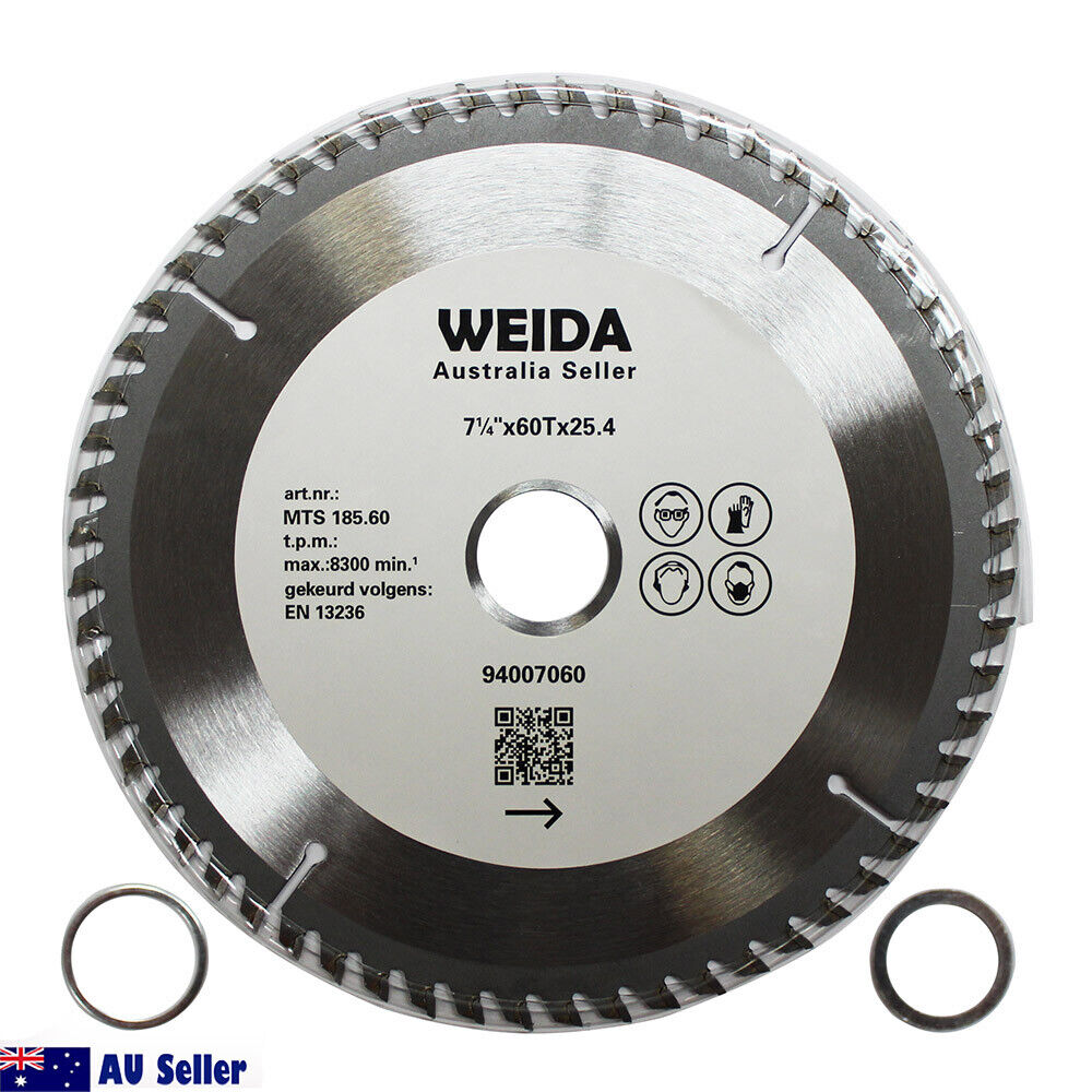 2x 185mm 60T Wood Circular Saw Blade Cutting Disc 7-1/4" Bore 25.4/22.23mm K2.5m