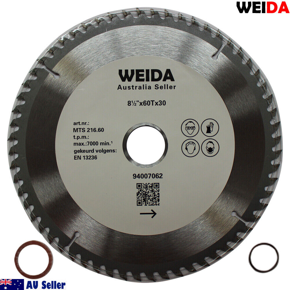 216mm 60T Wood Circular Saw Blade Cutting Disc 8-1/2" Bore 30/25.4mm K 2.5mm