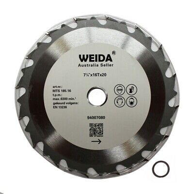 3x 185mm 16T Wood Circular Cutting Disc  Saw Blade7-1/4” Bore 20/16mm 2.2mm Kerf