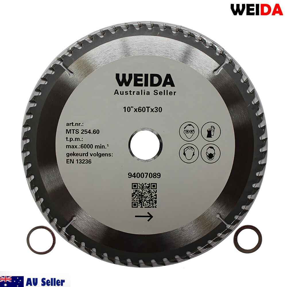 3x 254mm 60T Wood Circular Saw Blade Cutting 10’’ Bore 30/25.4/22.2mm Kerf 2.8mm