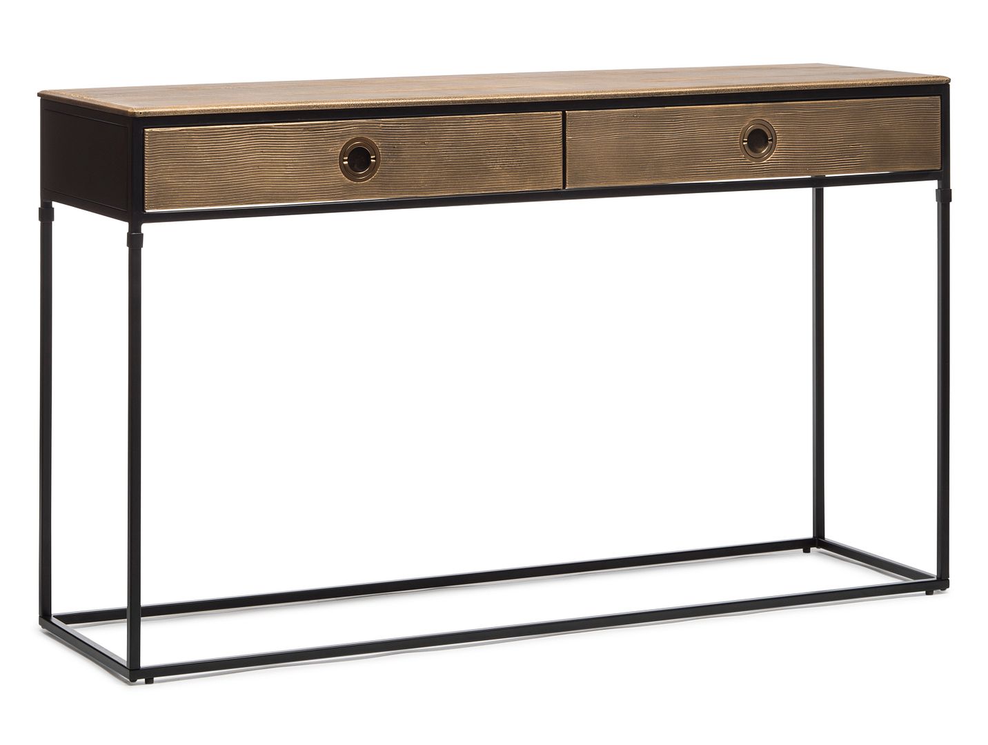 Contemporary Golden Black Hallway Console Table with Drawers