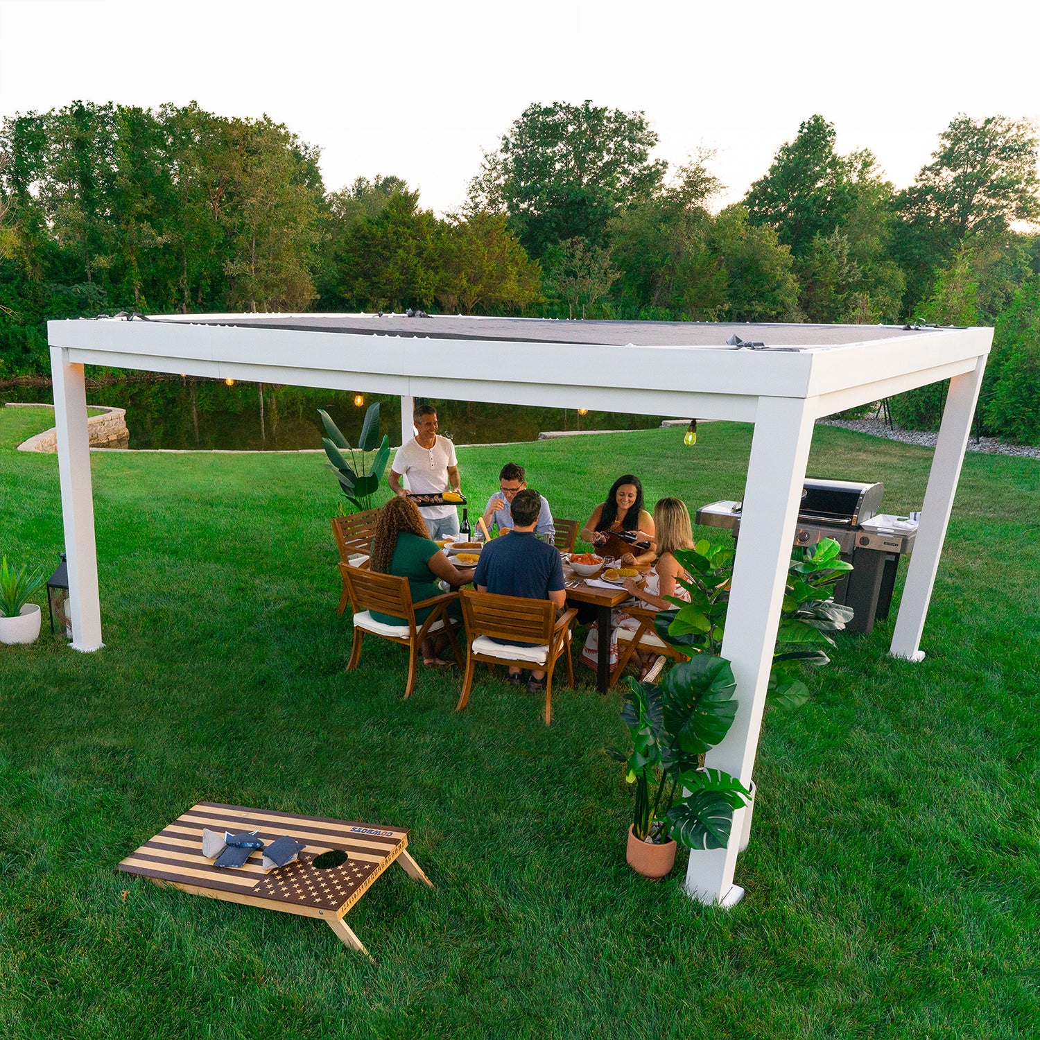 Backyard Discovery Windham Steel Pergola 3.6m x 4.9m x 2.3m (16ft x 12ft)