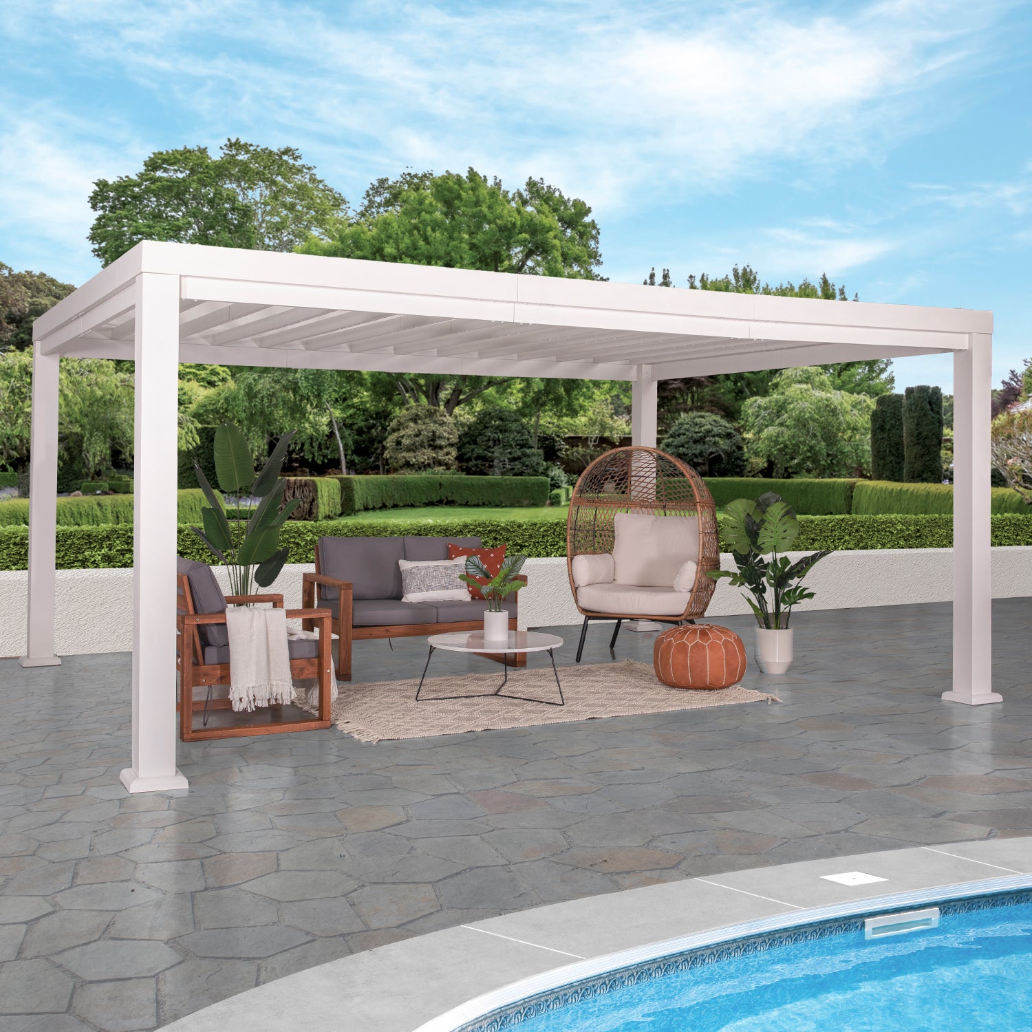 Backyard Discovery Windham Steel Pergola 3.6m x 4.9m x 2.3m (16ft x 12ft)