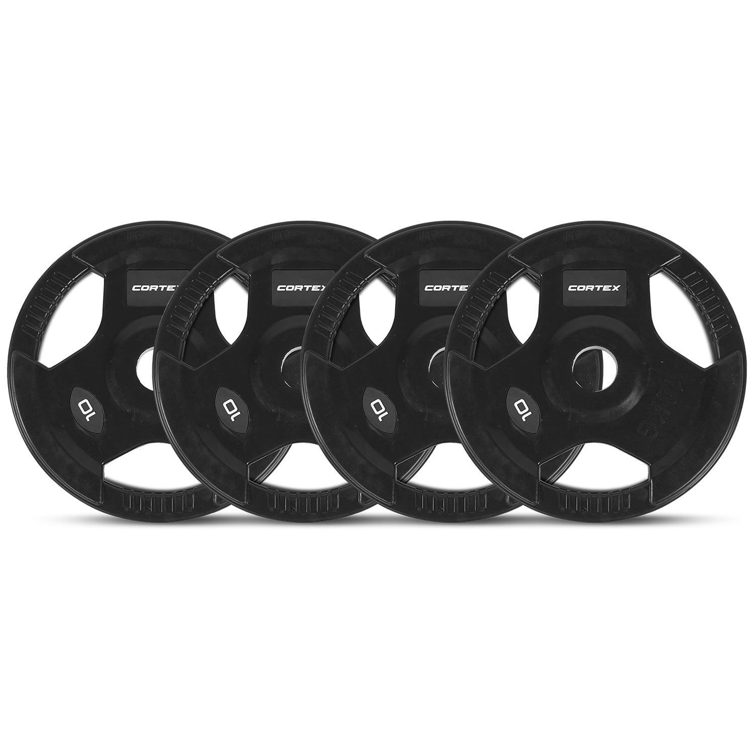 CORTEX 10kg Tri-Grip Olympic Plates 50mm (Set of 4)