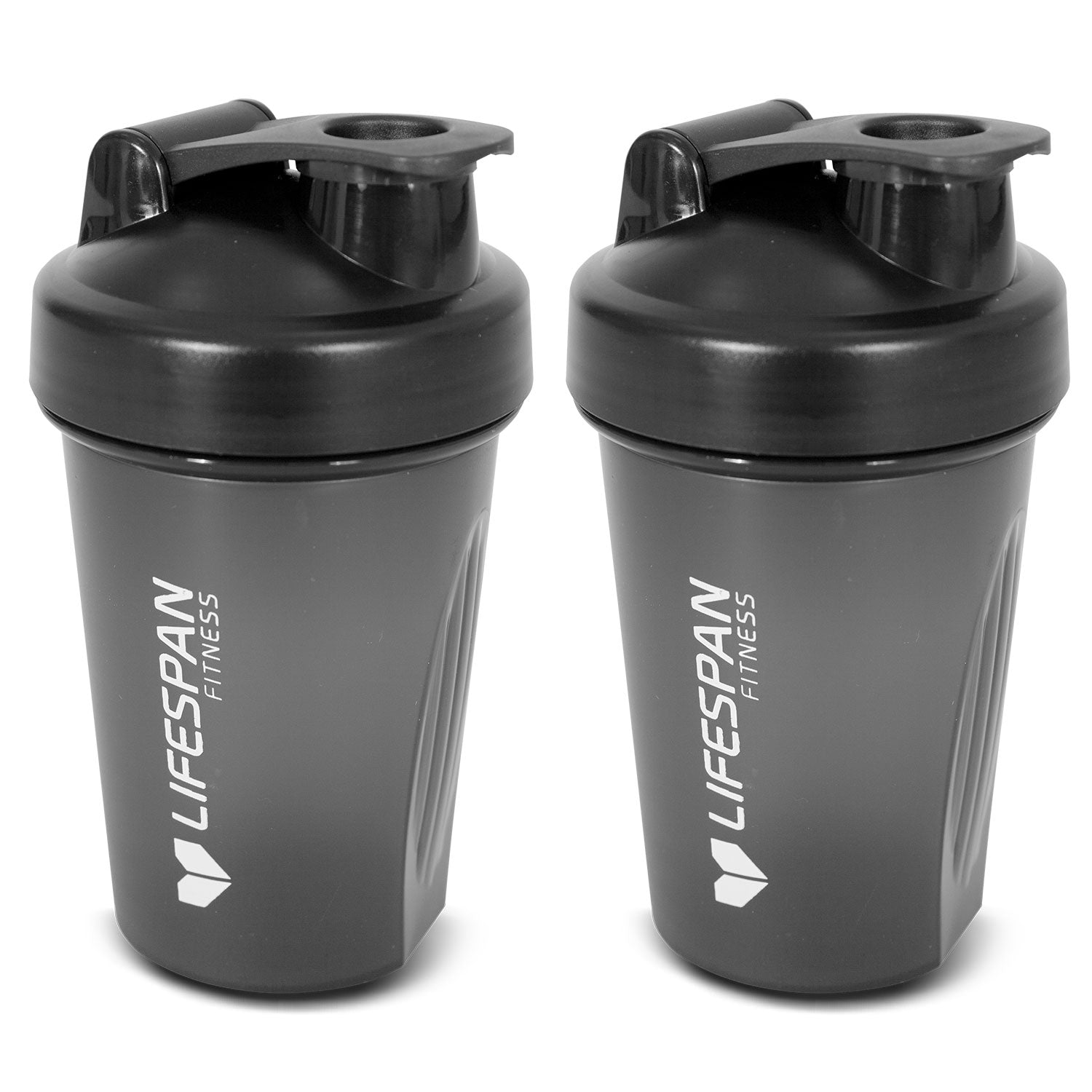 Lifespan Fitness Shaker Bottle 500ml in Black (Pack of 2)