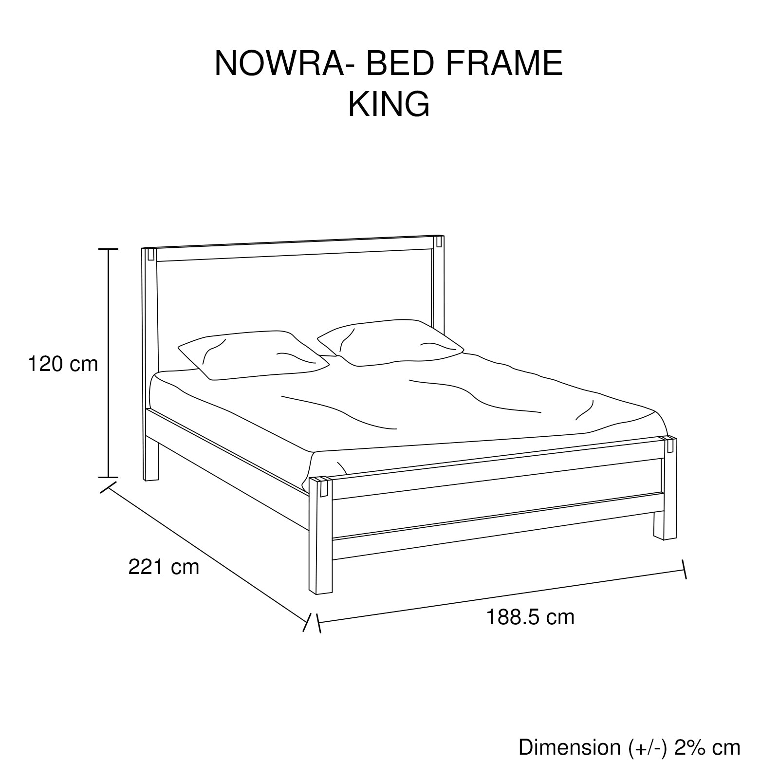 3 Pieces Bedroom Suite in Solid Wood Veneered Acacia Construction Timber Slat King Size Chocolate Colour Bed, Bedside Table