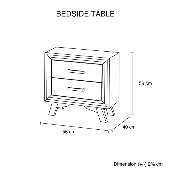 5 Pieces Bedroom Suite King Size Silver Brush in Acacia Wood Construction Bed, Bedside Table, Tallboy & Dresser