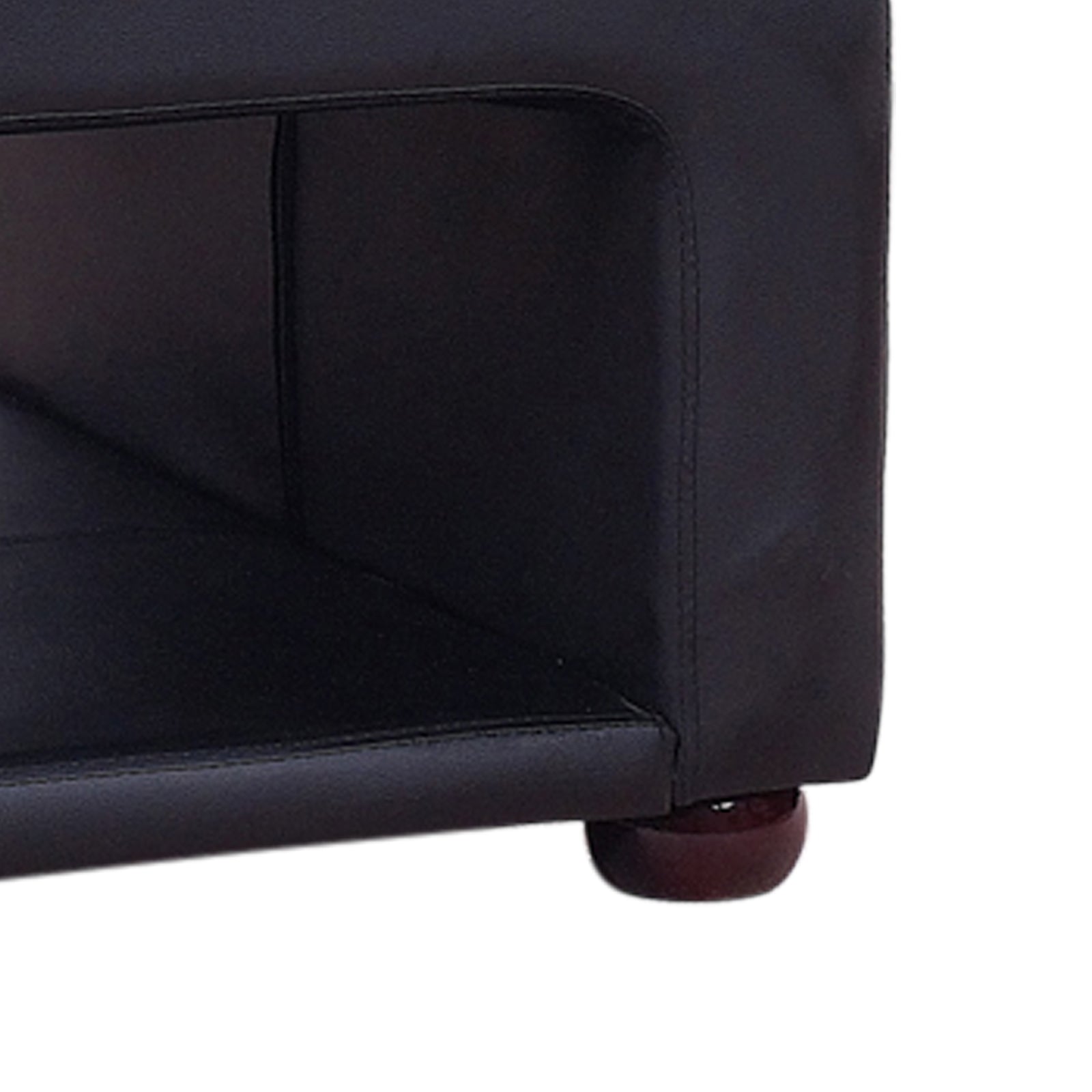 Coffee Table Upholstered PU Leather in Black Colour with open storage