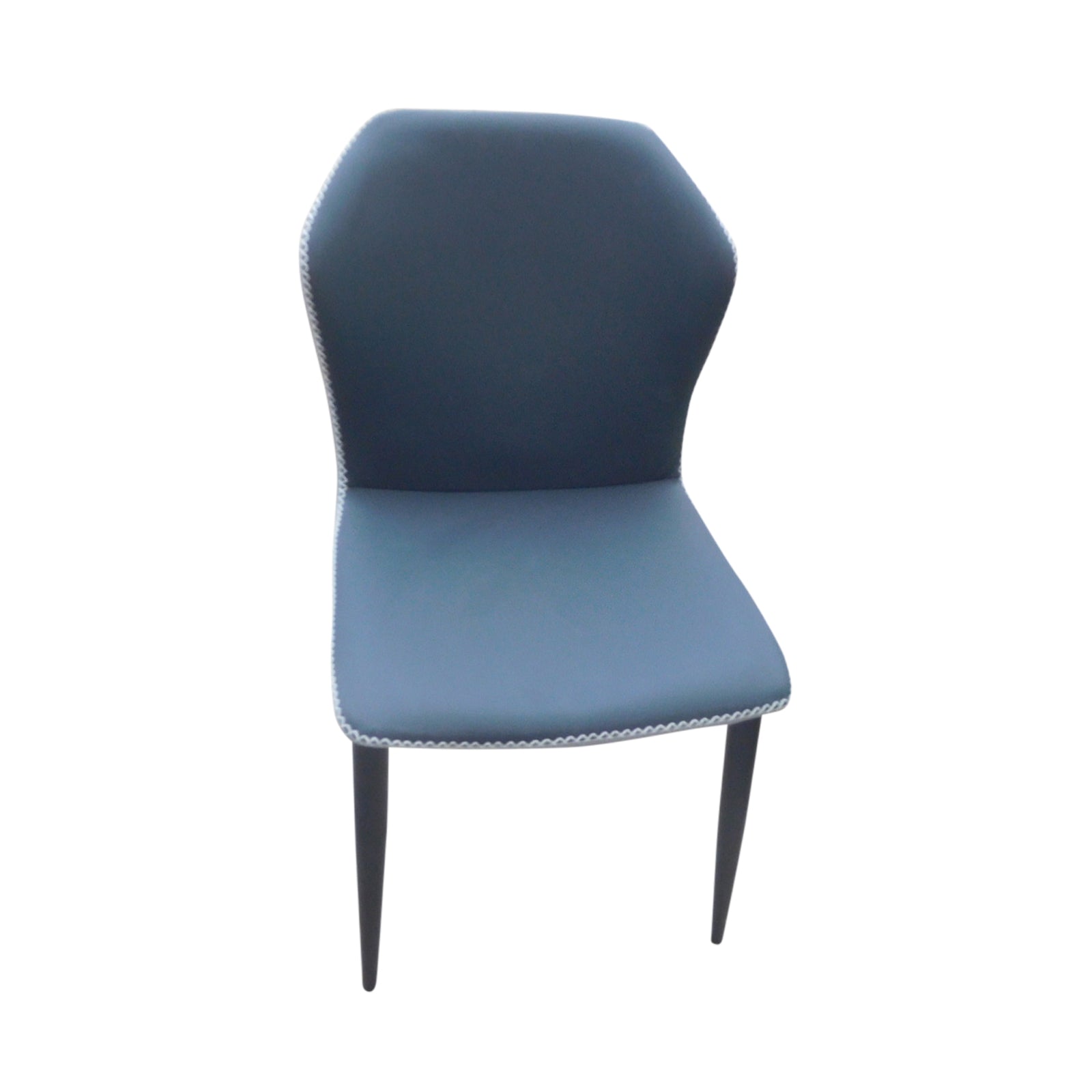 6X Blue Dining Chairs Premium Leatherette Gorgeous Colour Stylish Tripod Legs Carbon Steel