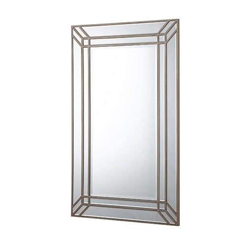 Wall Mirror MDF Construction Rectangular Shape Silver Colour