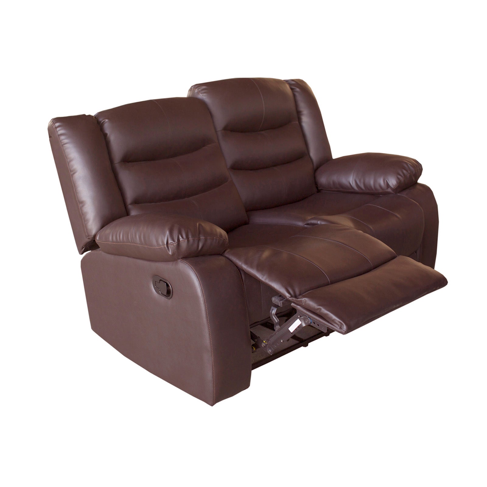 2 Seater Recliner Sofa In Faux Leather Lounge Couch in Brown