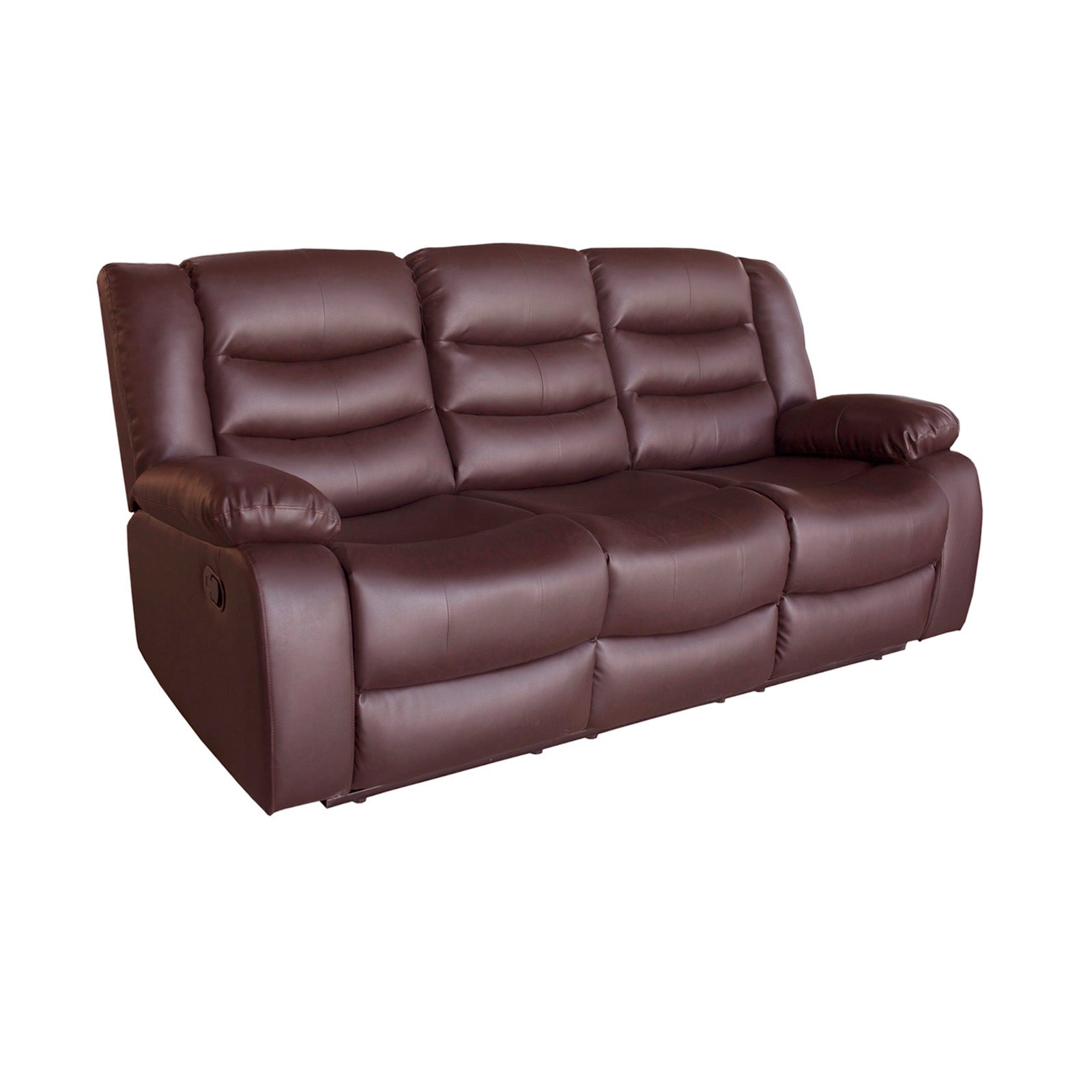 3+2+1 Seater Recliner Sofa In Faux Leather Lounge Couch in Brown