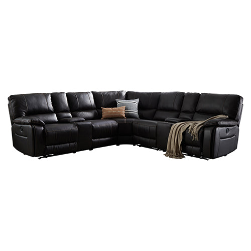 Round Corner Genuine Leather Dark Brown Electric Recliner with 2x Cup Holders Lounge Set for Living Room