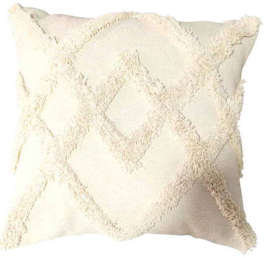 Cream cushion in embroidered design 45x45 cm